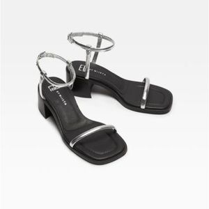 E8 Miista Petia Silver Sandals Size 37